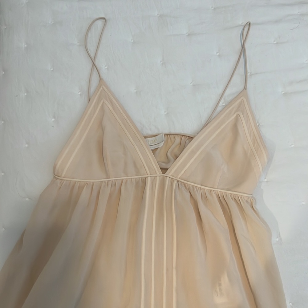 CHLOE SILK TOP BLUSH NUDE